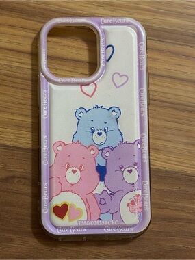 Care Bears Pink Purple Blue Silicone Phone Case with Heart Bears